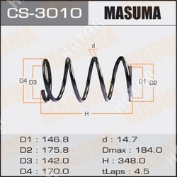 MASUMA Пружина подвески masuma front outlander / cw4w, cw5w