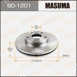 MASUMA Диск тормозной masuma front auris, corolla/ ade150, zze150 уп.2
