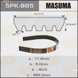 MASUMA Ремень ручейковый masuma 5pk- 865