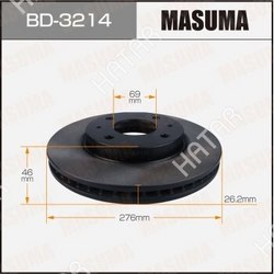 MASUMA Диск тормозной masuma, front mitsubishi galant ea5w, ea2a уп.2