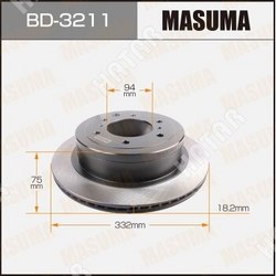 MASUMA Диск тормозной masuma rear pajero/ v97w