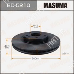 MASUMA Диск тормозной masuma, front honda accord 03-08 уп.2