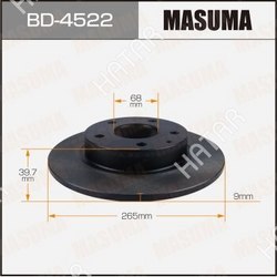 MASUMA Диск тормозной masuma, rear mazda 3 bm#, bp# 14-20 уп.2
