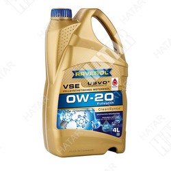 RAVENOL Масло моторное 0w-20 4л vse синтетика+пао