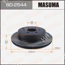 MASUMA Диск тормозной masuma, rear nissan pathfinder r51m 05-14