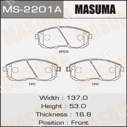 MASUMA Колодки дисковые masuma, an-279wk, np2002, p56021 front, аналог ms-2177 1/12