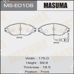 MASUMA Колодки дисковые masuma, an-4786wk, p85131 front 1/6