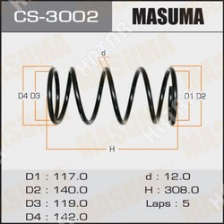 MASUMA Пружина подвески masuma rear pajero io/ h76w
