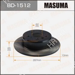 MASUMA Диск тормозной masuma rear harrier, camry / mcu10w, acv30l уп.2