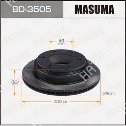 MASUMA Диск тормозной masuma rear pajero / v75w уп.2