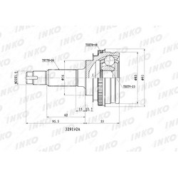 INKO Шрус внешний 26/23 abs 48 | перед |