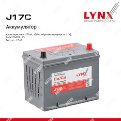 LYNXAUTO Аккумулятор 70 ah, 620 a, обратная, 260x172x220, jis 85d26l