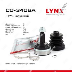 LYNXAUTO Шрус наружный перед правлев