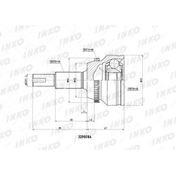INKO Шрус внешний 3026 abs 48 перед правлев