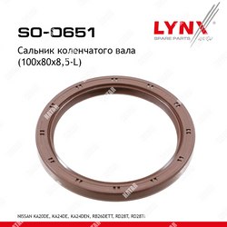 LYNXAUTO Сальник коленчатого вала 100x80x8,5-l