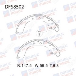 DOUBLE FORCE Колодки тормозные барабанные