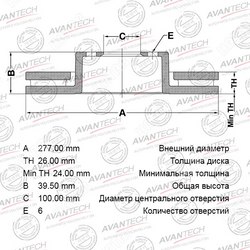 AVANTECH Диск тормозной