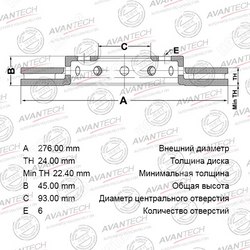 AVANTECH Диск тормозной