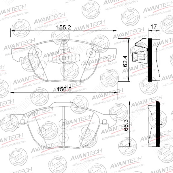 AVANTECH Колодки тормозные дисковые AV113