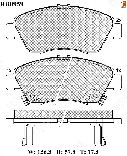 R BRAKE Дисковые тормозные колодки RB0959