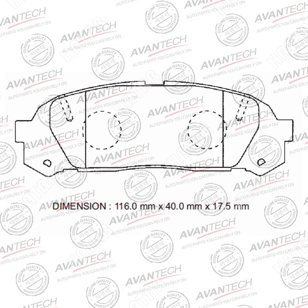 AVANTECH Колодки тормозные дисковые AV443