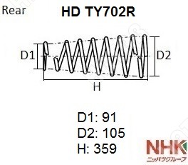 NHK Пружина подвески усиленная HDTY702R