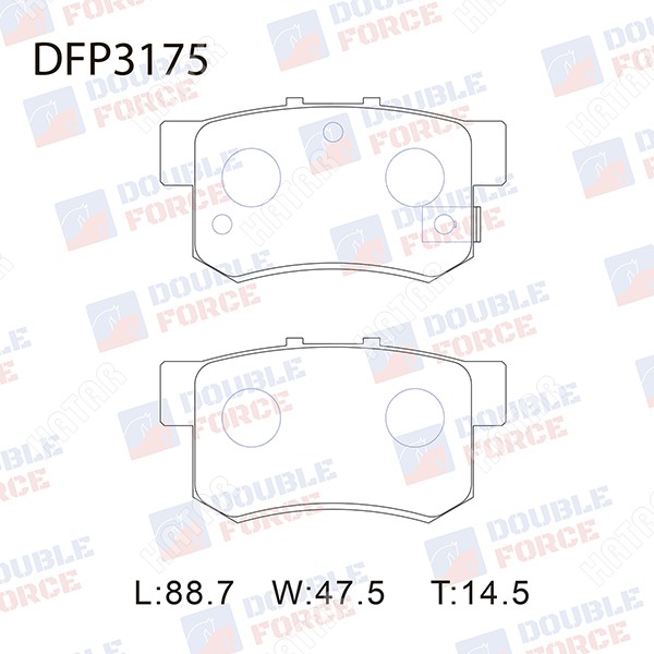 DOUBLE FORCE Колодки тормозные дисковые DFP3175