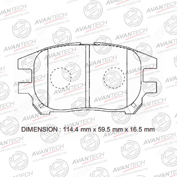AVANTECH Колодки тормозные дисковые AV1043