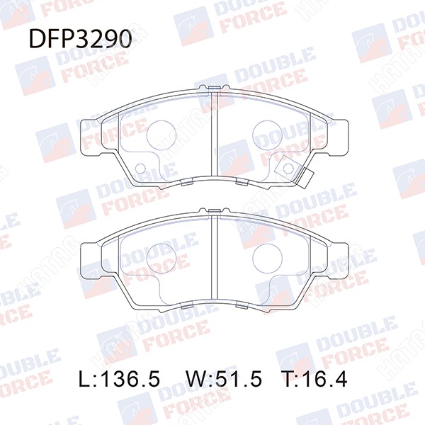 DOUBLE FORCE Колодки тормозные дисковые DFP3290