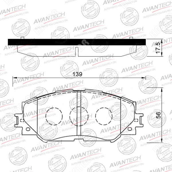 AVANTECH Колодки тормозные дисковые AV288