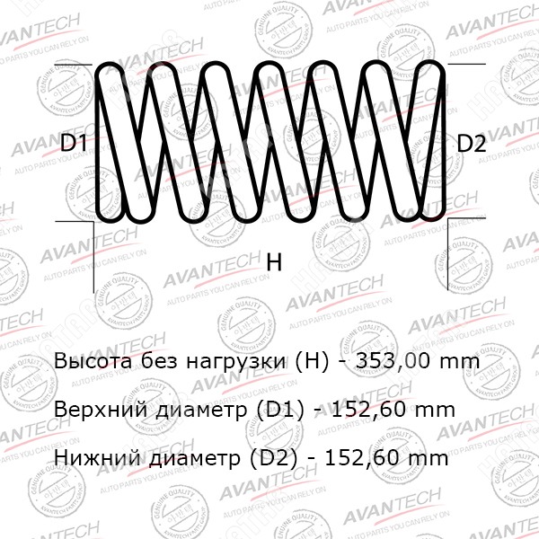 AVANTECH Комплект усиленных пружин подвески HS0102F