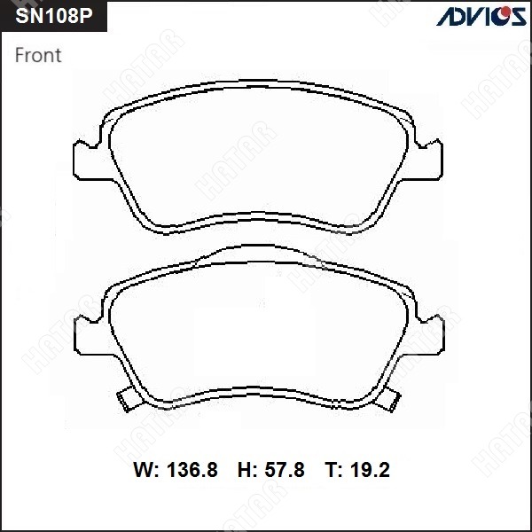 ADVICS Дисковые тормозные колодки SN108P
