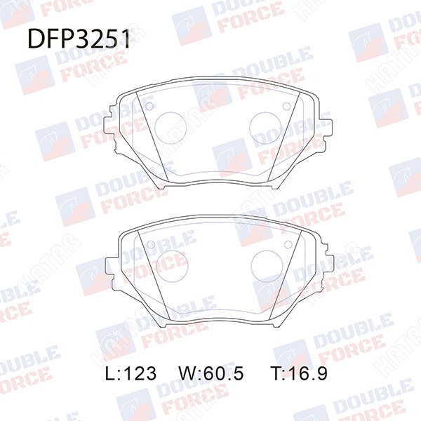 DOUBLE FORCE Колодки тормозные дисковые DFP3251
